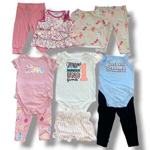 Adorable Baby Girl Summer & Spring Clothes Lot (10 Pieces) - Size 6-9 Months